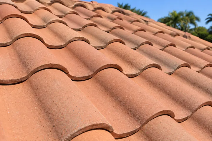 Barrel tiles seated in place after a repair